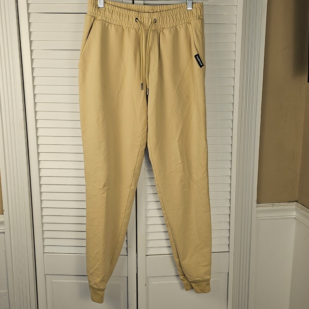Bearbottom Mens Yellow Khaki Stretch Jogger‎ Pants Medium